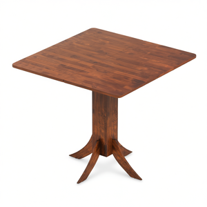 Tavolo da Pranzo Quadrato in Legno di Noce con Base a Piedistallo, Design Moderno per 4 Persone, Arredamento per la Casa - Product Image 1