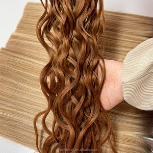 ผมต่อแบบเวฟธรรมชาติ รัสเซียนเวอร์จิ้น แท้ 100%  แบบ Genius Weft  ขายส่ง  ผมสองชั้น  รีมี่  จัดเรียงเกล็ดผม  แบบลอน Genius Weft - Product Image 3