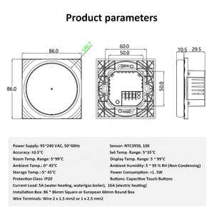 Beasmart BHT-6001 스마트 온도 조절기 스위치 Modbus 터치 스크린 LED 보일러 220V RF 온도 조절기 호텔 방 난방 둥지 - Product Image 6
