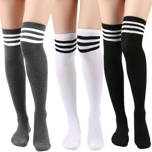 Calcetines hasta el muslo, medias hasta la rodilla para mujeres y niñas, calcetines largos, calentadores de piernas, deportivos, para uso diario, otoño, Spandex, nailon - Product Image 2
