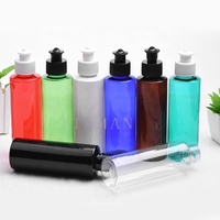 Bouteille en plastique PET à épaule plate de 120 ml avec tirette en plastique, bouchon en PP de diamètre 24-410, bouteille d'émulsion