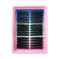 Kits de cils en grappes DIY en gros, boîte magnétique, kit d'extension de cils en fibres synthétiques DIY, 280 pièces de cils en grappes avec colle et scellant
