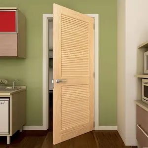 Modern İç oda panjur ahşap kapı tasarım ev havalandırmalı giriş katı ahşap panjurlu kapılar