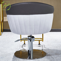 Chaise de coiffure à pompe hydraulique robuste avec chaise de salon de luxe de beauté de cheveux à base ronde chromée