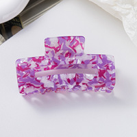 Barrettes à cheveux carrées creuses en PVC de style vintage violet-rose inspirées d'Instagram, accessoires pour cheveux girly en gros