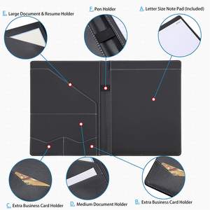 Padfolio पोर्टफोलियो चमड़े बांधने की मशीन साक्षात्कार कानूनी दस्तावेज़ आयोजक, व्यापार कार्ड धारक शामिल पत्र आकार लेखन पैड - Product Image 4