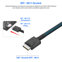 OCuLink SFF-8611 zu SFF-8643 Mini SAS HD Kabel, Server-Festplatten-Backplane-Verbindungskabel, Geflochtene Hülle Abgeschirmtes Kabel