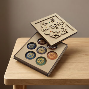 Engraved 7 <b>Chakra</b> Stones With Sanskrit Symbol Gift Box - Product Image 2