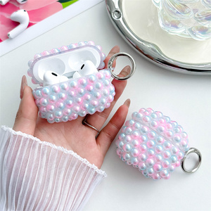 Funda para Auriculares con Degradado de Perlas Arcoíris para Apple Airpods 4 Pro 3 2, Cubierta de Auriculares con Diseño Láser IMD Colorido, Fundas DIY con Cuentas - Product Image 3
