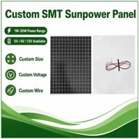 Panel Surya SunPower SMT 18W 18V ETFE Modul PV OEM untuk Tempat Sampah Pintar, Lampu Jalan, Pertanian, Pengisi Daya Baterai, Pelacak GPS