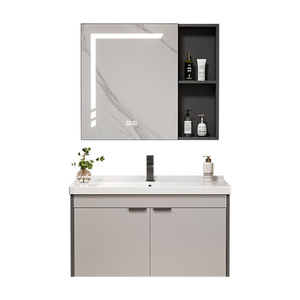 Mueble de baño de aluminio con lavabo integrado de cerámica, lavabo sanitario de pizarra. - Product Image 5