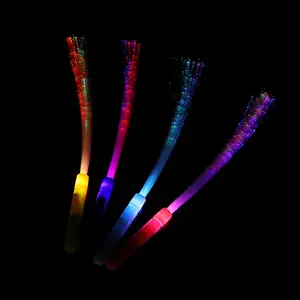 Groothandel Led Light Up Glasvezel Wand Kleurrijke Knipperende Led Light Up Glow Stick Voor Show Club Festival Fiber Magic wand