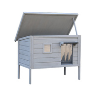 Fournitures pour animaux de compagnie Cube House Lit pour chat en bois résistant aux intempéries Maison pour chat avec fenêtre