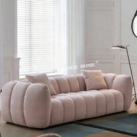 Canapé moderne en éponge compressée, style citrouille, couleur crème, sans cadre, pour appartement, canapé droit, mobilier de salon