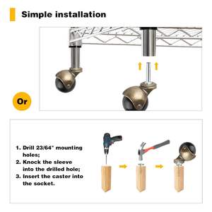 2 "Stuhl Lenk rolle Rad Bronze Farbe Halterung Rolle PP Kugel rollen Drehbar mit Schraube für Möbel Küche Home Office Hotel Gym - Product Image 4