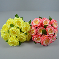 Soie artificielle Rose 10 têtes Rose Bouquet fleur florale de haute qualité hôtel mariage noël Tables décoration Faux Rose