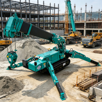 Mini grue araignée sur chenilles 1,2T télécommandée, grue araignée sur chenilles CE pour levage en espace étroit, prix usine