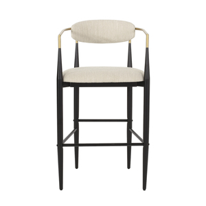 Barstools Set of <strong>2</strong>, Counter Height Upholstered <strong>Bar</strong> <strong>Stools</strong> with Backs and Iron Legs for Kitchen Island - Product Image 6