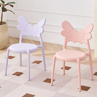 Chaises d'événement en plastique pour enfants, empilables, en forme d'aile, mignonnes, pour fêtes d'enfants, chaise de lecture en plastique pour enfants, vente chaude