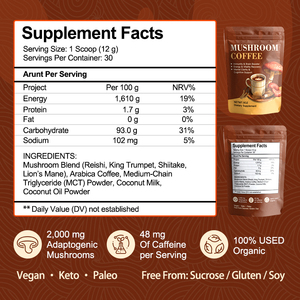 <span class=keywords><strong>Caffè</strong></span> Nero Istantaneo al Ganoderma Reishi 10 in 1, Aromatizzato allo Zucchero, Caffeinato, Confezione da 226g, Imballaggio Personalizzato, Qualità Alimentare, Vendita all'Ingrosso - Product Image 2