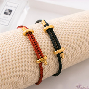 <span class=keywords><strong>Bracelet</strong></span> stylé en acier inoxydable pour hommes <span class=keywords><strong>et</strong></span> femmes, fermeture ajustable, en corde <span class=keywords><strong>rouge</strong></span> porte-bonheur, offre spéciale, - Product Image 2