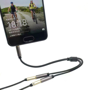 Divisor de Auriculares, Cable de Extensión con Trenzado de Nailon, Divisor de Audio Estéreo en Y, Conector Macho de 3.5mm <span class=keywords><strong>a</strong></span> 2 Puertos <span class=keywords><strong>Hembra</strong></span> de 3.5mm - Product Image 2