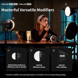 Luz de vídeo ZHIYUN Molus X60 60W RGB con batería de agarre, iluminación de fotografía, de aplicación para grabación de vídeo Control, disparo de retrato - Product Image 5