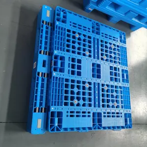 Palettes en plastique de stockage en entrepôt de grandes palettes empilables en HDPE à 3 canaux robustes