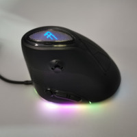 ODM Mouse game 2.4G nirkabel gigi biru Mouse Ergo vertikal RGB OEM Mouse ergonomis komputer dapat diisi ulang lampu 11D
