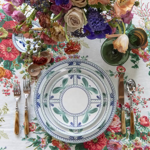 Service de vaisselle en porcelaine fine motif fleurs vertes de printemps pour banquets de mariage – Assiettes de dîner en céramique - Product Image 6