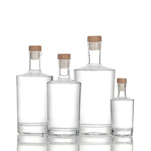 Prix d'usine, bouteilles de whisky et de vodka en verre rond à fond épais personnalisées de 100 ml, 375 ml, 500 ml, 750 ml, bouteilles de liqueur en verre vides avec bouchon - Product Image 6