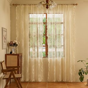 Eleganti <span class=keywords><strong>tende</strong></span> di pizzo giallo crema deepare Set di 2 pannelli lunghi 96 pollici <span class=keywords><strong>per</strong></span> l'arredamento della fattoria del soggiorno - Product Image 6