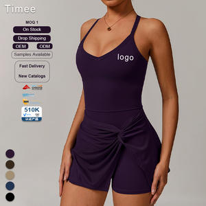 Vestido DE TENIS transpirable con diseño Kink Falda a prueba de luz y espalda hueca cruzada Cómodo de usar - Product Image 1