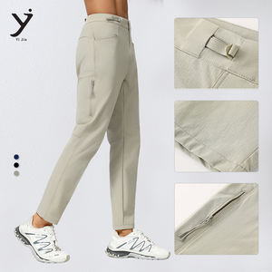 Vente en gros de pantalons pour hommes avec poche zippée pantalons d'athlétisme à jambe droite pour alpinisme pantalons de sport à séchage rapide pour hommes - Product Image 2