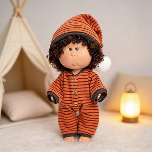 [Seulement le tissu] Ensemble de pyjamas mignons pour poupées en peluche de 24 cm, ensemble de pyjamas deux pièces en flanelle avec pieds intégrés pour usage domestique - Product Image 6