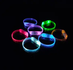 Gelang LED Warna-warni Berkedip, Gelang Led Suara Diaktifkan Cahaya