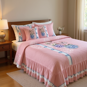 Juego de Edredón Eloisa King Size de 4 Piezas con Bordado Floral, Estilo Princesa, para Uso Doméstico - Product Image 2