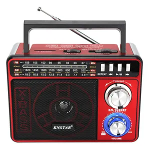 Multiband AM FM SW KN-1030BT วิทยุ USB แบบพกพา AM FM SW 3 band วิทยุไร้สายวินเทจพร้อมไฟฉาย
