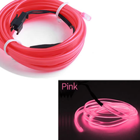 Fil néon EL USB 12V pour voiture, décoratif, coloré, 1/3/5m, bande lumineuse froide LED, lumières d'ambiance