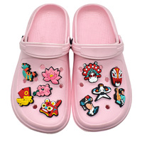 Breloques de chaussures personnalisées en PVC pour le Nouvel An chinois avec motifs de lanternes rouges et de dragons, décorations traditionnelles orientales pour sabots, épingles à chaussures