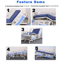 Adjustable Backrest Medical Beds Lift up for Disabled Adult for Home Icu Manual 3 Functional Stryker Patient Hospital Bed