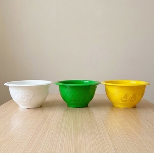 Injection Molded PP <b>Plastic</b> Decorative Flower Pots Vibrant Colors Oriental Relief Design Planters Bulk Sales Large Size - Product Image 6