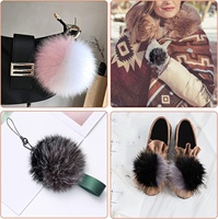 Pompon en fausse fourrure pour chapeaux Pompons moelleux pour l'artisanat DIY Accessoires de tricot amovibles pour chaussures écharpes sacs porte-clés