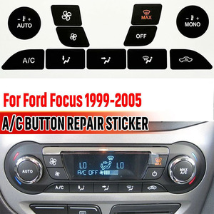 สติ๊กเกอร์ซ่อมปุ่มเครื่องปรับอากาศสำหรับฟอร์ดโฟกัส 1999-2005 ชุดแต่ง PVC สีดำและสีเงิน - Product Image 5