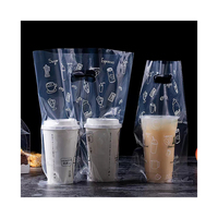 Sac à emporter simple et double tasse, sac en plastique d'emballage de boissons de haute qualité