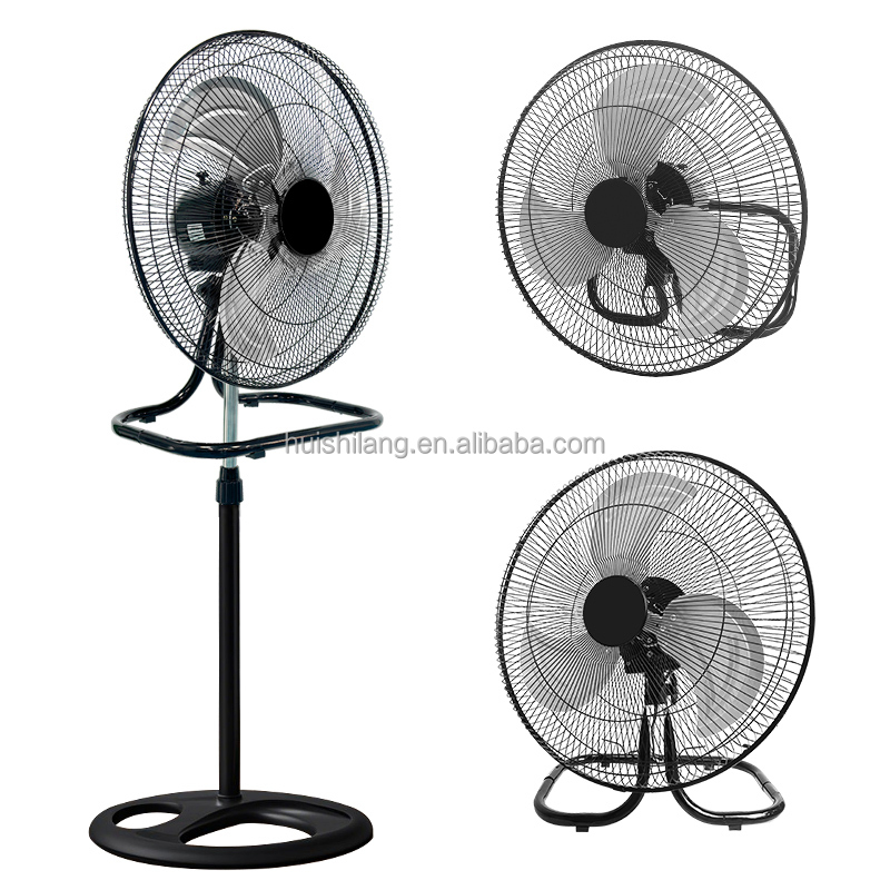 Industrial 18-Inch Stand Fan 3-in-1 Electric Pedestal Fan Home Appliance Metal Construction Mechanically for Households RVs