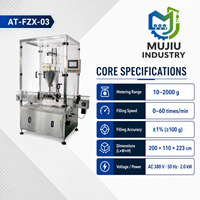 Machine de remplissage de poudre PLC à tête unique linéaire et fermée AT-FZX-03, remplisseuse à vis sans fin 10-2000g pour poudres d'épices, d'herbes et flacons