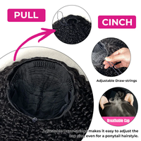Peluca de Cabello Humano Natural Negro de Lujo, 9x6, con Encaje, Estilo Yaki Liso, Fácil de Instalar, Sin Pegamento, Sin Daños, Cobertura Completa para Mujeres Negras
