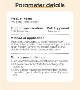 Patches para Alívio de Dor de Garganta para Crianças a Preço de Fábrica, Ingredientes Naturais para Tosse e Dor de Garganta - Product Image 6