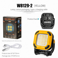 Lampe de camping LED COB multifonctionnelle rechargeable, lampe de travail d'urgence magnétique, source d'alimentation CC pour réparation automobile, IP65, multicolore, ABS